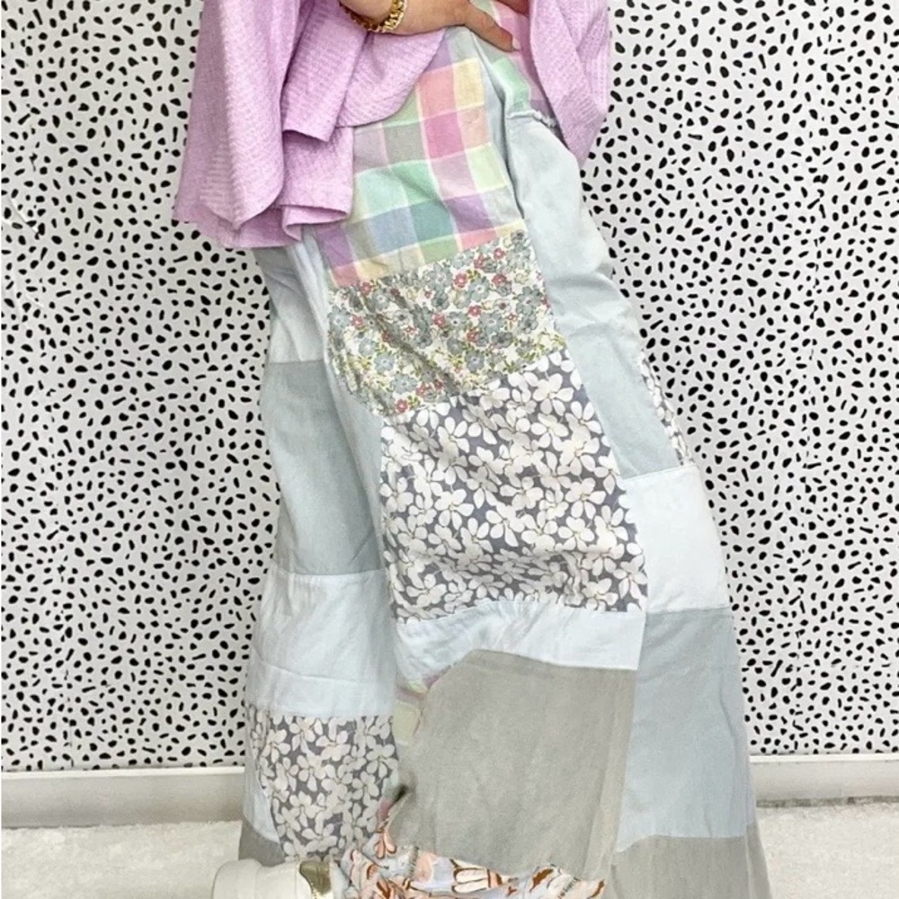 Boho Patchwork Wide-Leg Pants - Multicolor - image 2